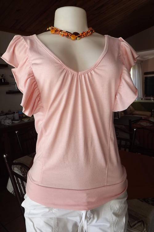 Light Pink Sleeveless Frilled Shoulder Top in size 6/30 - good used condition