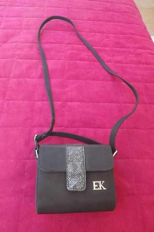 Small Handy Black EK Shoulder Bag - 13x14cm - used once - as new