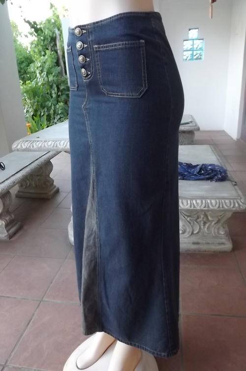 Fashionable Long OBR Outback Red Jeanswear Denim Skirt in size 8/32 - as new condition