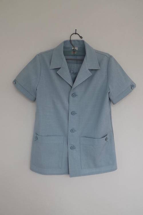 Light Blue Safari Suit for 8-9 yr old boy by Sevous - Identical to Dad's! - as new