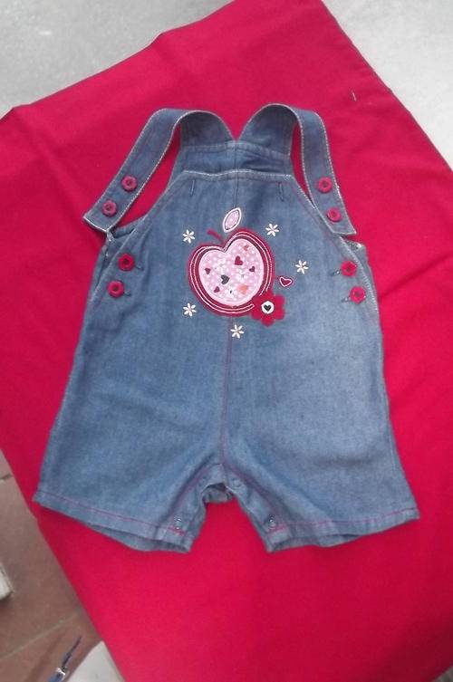 Soft Denim Polycotton Crawler for 0-3 month old by Cuddlesome - 4.5-6kg - good condition