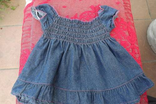 Denim Top/Dress for 1 yr old (+-10kg) - A pair of pink leggings will complete the outfit! -good cond