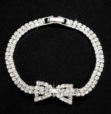 Simulated Diamond Bow Bracelet
