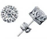 Beautiful Created Diamond platinum plated earrings