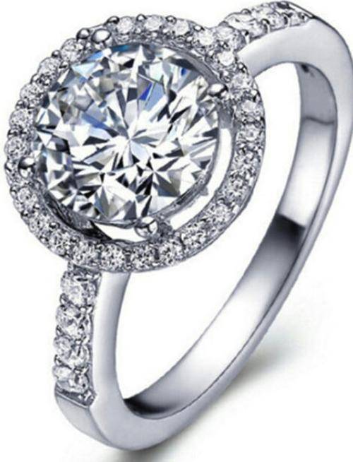 Simulated Diamond Engagememt Ring Size 7