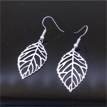 Leaf Tibetan silver earrings