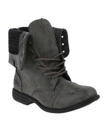 UTOPIA!!!! FOLDOVER COMBAT BOOTS BROWN/GREY ** LOW SHIPPING.**LATE ENTRY**