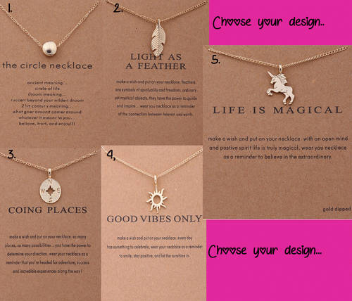 Unique trendy pendant and necklace.. choose your design.. LOW  SHIPPING