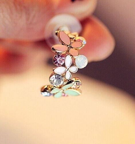Elegant Crystal Rhinestone Ear Stud Earrings- low low  shipping-