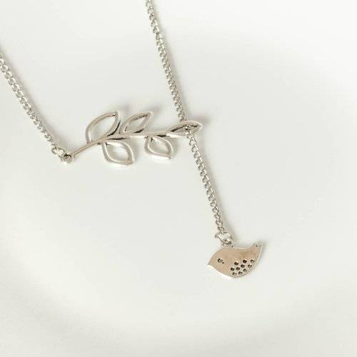 Delicate bird overlay necklace .. low SNAP FRI shipping special