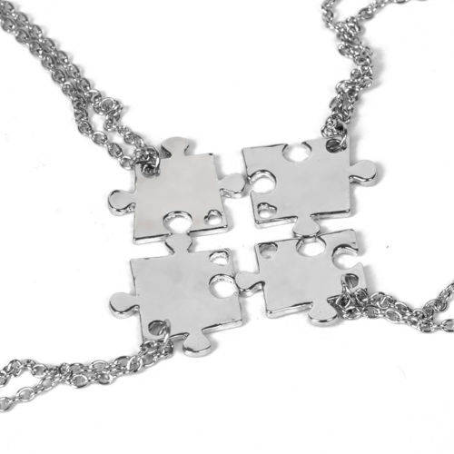 Best friends puzzle pendants and chain set of 2