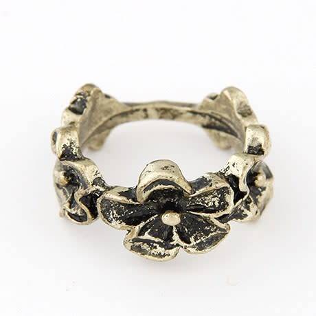 Antique bronze floral ring..  ...