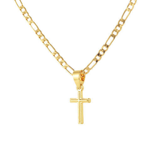 9CT GP cross and figaro chain