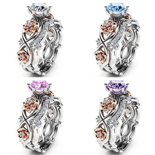 Exquisite Engagement set with roses and Zircons...