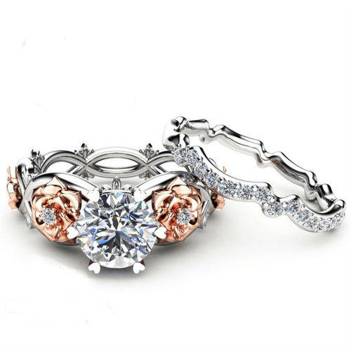 Exquisite Engagement set with roses and Zircons...