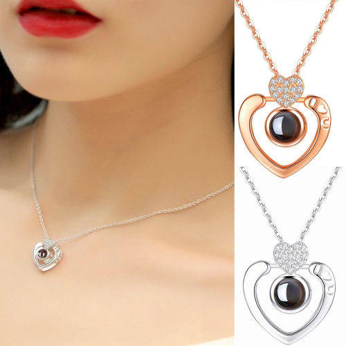 2018 Projection 100 Languages I Love You Charm Pendant Necklace  .. LOWEST SHIPPING