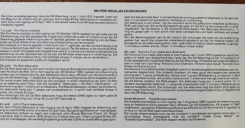 SADF MILITERE DEKORASIES / MEDALJES 1984  RARE COLLECTORS ITEM!