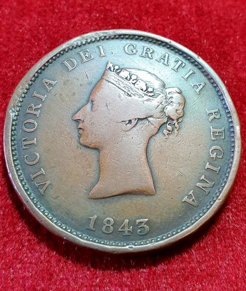ONE PENNY TOKEN. 1843 . NEW BRUNSWICK.