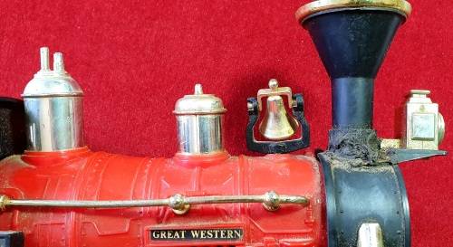 VINTAGE GREAT WESTERN W.& A.R.R. STEAM LOCOMOTIVE . 32 CM LONG.