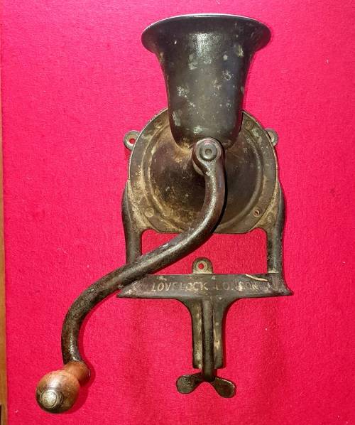 HUGE ANTIQUE LOVELOCK LONDON COFFEE GRINDER. NO 4 .