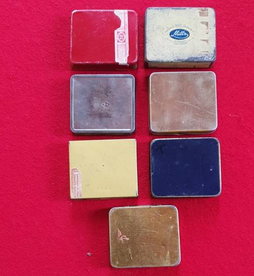 7 X VINTAGE TO ANTIQUE CIGARETTE TIN COLLECTION !! SCARCE FIND !!