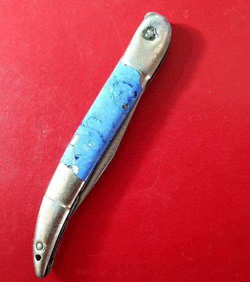 VINTAGE CARBON STEEL. OKAPI FOLDING KNIFE.  21 CM LONG