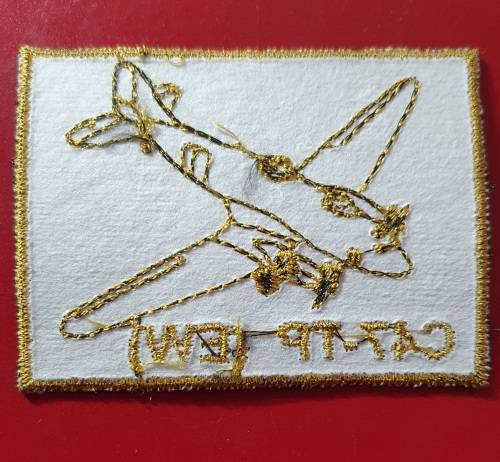SAAF C47 -TP  ELECTRONIC WARFARE / INTELLIGENCE EMBROIDERED UNIFORM BADGE