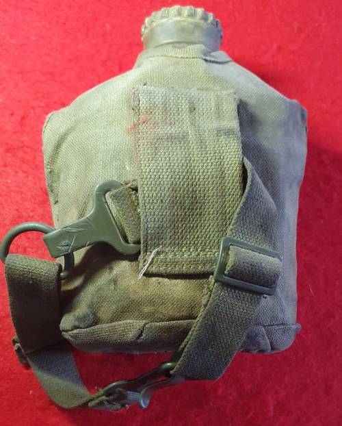RHODESIAN ARMY / SADF. PATTERN 61/64 WATER BOTTLE, FIRE BUCKET, POUCH . WAR WORN.