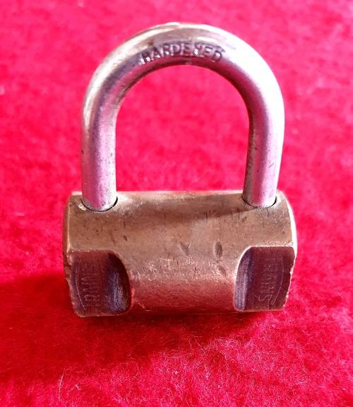 ANTIQUE TRAINS SOLID BRASS LOCK.