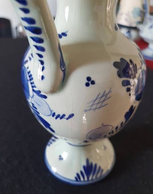 VINTAGE BIG HAND PAINTED DELFT WATER / WINE PITCHER . STUNNING DETAIL. 21 CM HIGH.