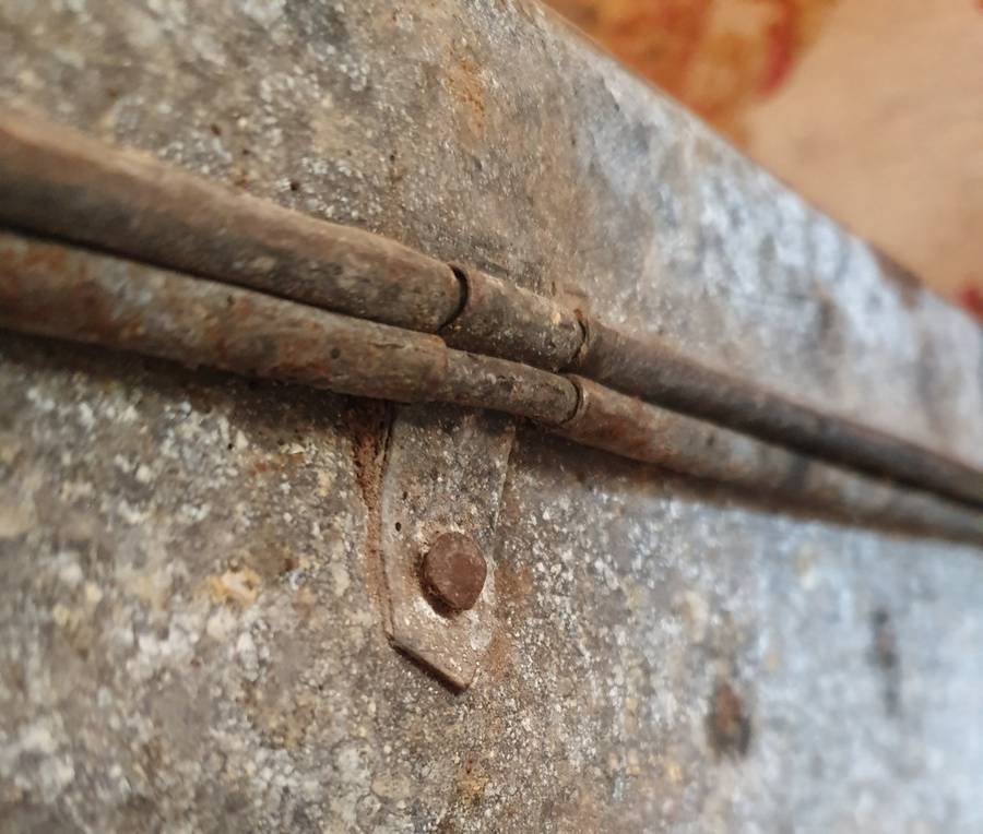 ANTIQUE METAL SUITCASE . STUNNING FIND !!