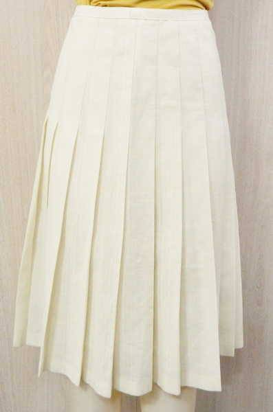 Vintage beige pleated skirt - Size: Small - Lined
