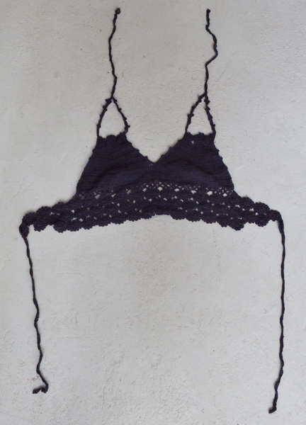 Black crochet bikini top (New) S/M