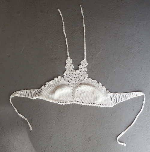 White crochet bikini top - S/M