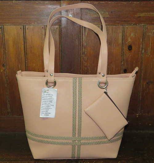 Beautiful bicolour tote/purse - Brand new - Light pink and brown patterns - 38 x 30 x 13 cm