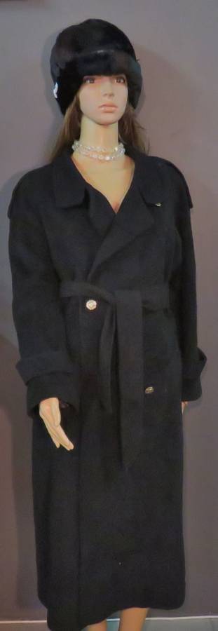 Wool and Cashmere black long coat - USA size 8