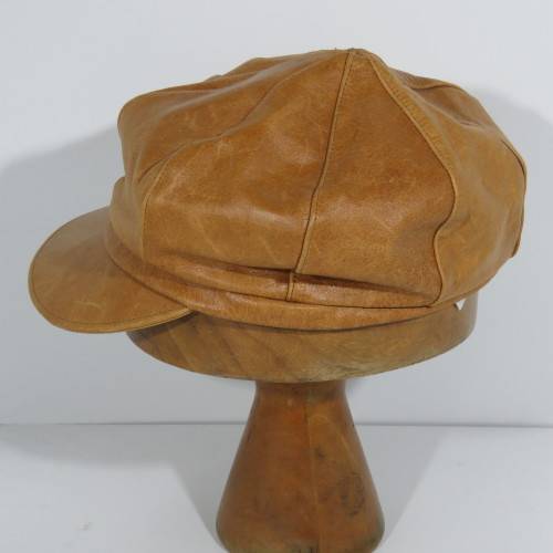 Vintage Italian Benelli leather cap - Size 55 cm