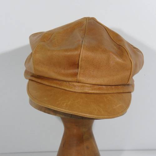 Vintage Italian Benelli leather cap - Size 55 cm