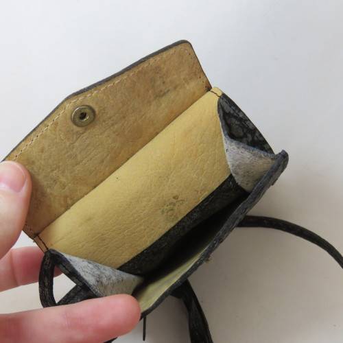 Small buffalo leather purse with sling