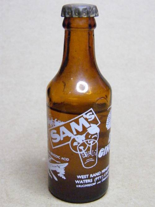Sam's Eskimo Ginger Beer - miniature glass bottle as per scan