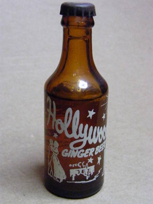 Hollywood Ginger Beer - miniature bottle as per scan