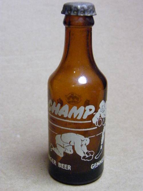 Champ Ginger Beer - Gemmer Bier - miniature glass bottle as per scan
