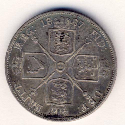 Great Britain 1887 Silver Victorian double florin