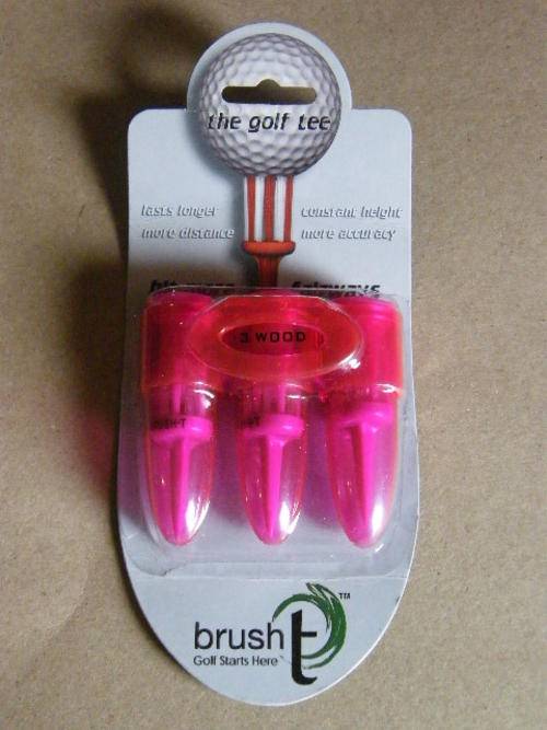 Brush-t golf tee set plus carrying holder - unopened as per photo