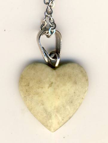 Necklace with Heart  - Looks like Ivory - as per scan