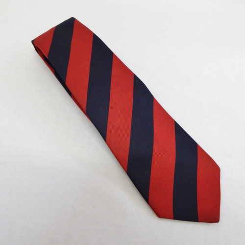 Navy blue and red striped tie