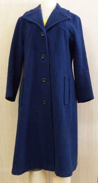 Hellas navy blue long wool coat - Size : Large
