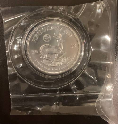 Rare 2018 Great Wall privy Mintmark 1oz Silver Krugerrand coin still in factory sealed packaging