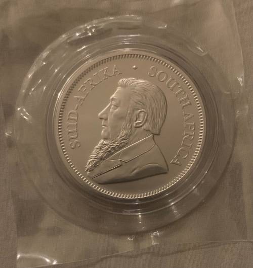 Rare 2018 Great Wall privy Mintmark 1oz Silver Krugerrand coin still in factory sealed packaging