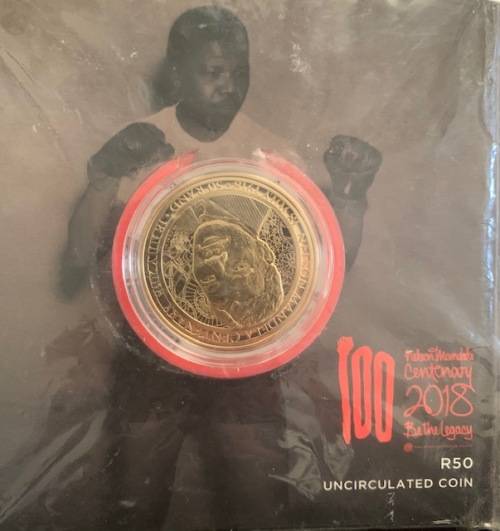 SEALED 2018 NELSON MANDELA - 100 YEAR CENTENARY - R50 1OZ BRONZE ALLOY COIN